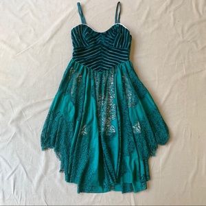 Free People Dark Fairy Emerald Green Dress